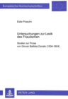 Untersuchungen zur Lexik des Friaulischen : Studien zur Prosa von Giovan Battista Donato (1534-1604) - Book