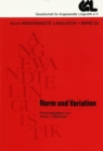 Norm Und Variation - Book