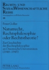 Naturrecht, Rechtsphilosophie oder Rechtstheorie? : Zur Geschichte der Rechtsphilosophie an Oesterreichs Universitaeten (1848-1945) - Book