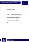 Justus Gottfried Rabener- «Nuetzliche Lehrgedichte» : Untersuchungen Und Edition - Book