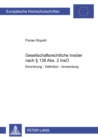 Gesellschaftsrechtliche Insider Nach § 138 Abs. 2 Inso : Einordnung - Definition - Anwendung - Book