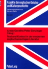 Text und Kontext in der modernen englischsprachigen Literatur : Herausgegeben von Armin Geraths und Peter Zenzinger - Book