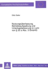 Nutzungsueberlassung, Betriebsaufspaltung und Unterkapitalisierung im Licht von  32 a Abs. 3 GmbHG - Book