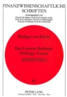 Das Gramm-Rudman-Hollings-Gesetz : Ein gescheiterter Versuch der Haushaltskonsolidierung - Book