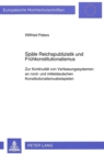 Spaete Reichspublizistik und Fruehkonstitutionalismus : Zur Kontinuitaet von Verfassungssystemen an nord- und mitteldeutschen Konstitutionalismusbeispielen - Book