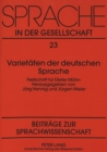 Varietaeten der deutschen Sprache : Festschrift fuer Dieter Moehn - Book