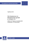 Die Anpassung Von Betriebsrenten Gemaeß § 16 Betravg : Inhalt Und Fragen Der Prozessualen Darlegungs- Und Beweislast - Book