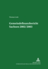 Gemeindefinanzbericht Sachsen 2002/2003 - Book