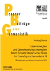 Lesestrategien und Lesesteuerungsstrategien beim Einsatz literarischer Texte im Fremdsprachenunterricht : Ueberlegungen aus relevanztheoretischer Sicht - Book