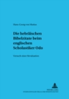 Die Hebraeischen Bibelzitate Beim Englischen Scholastiker Odo : Versuch Einer Revaluation - Book