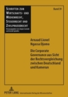 Die Corporate Governance Aus Sicht Der Rechtsvergleichung Zwischen Deutschland Und Kamerun - Book