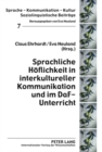 Sprachliche Hoeflichkeit in Interkultureller Kommunikation Und Im Daf-Unterricht - Book