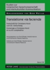 Translatione via facienda : Festschrift fuer Christiane Nord zum 65. Geburtstag - Homenaje a Christiane Nord en su 65 cumpleanos - Book