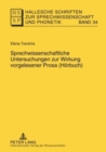 Sprechwissenschaftliche Untersuchungen Zur Wirkung Vorgelesener Prosa (Hoerbuch) - Book