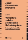 Wirkfaktoren verkehrspsychologischer Nachschulungskurse : Evaluierung eines Kursmodelles fuer alkoholauffaellige Kraftfahrer - Book