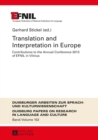 Translation and Interpretation in Europe : Contributions to the Annual Conference 2013 of EFNIL in Vilnius - Book