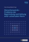 Menschenwuerde - Probleme Der Begruendung Und Geltung Einer Universalen Norm - Book