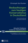 Beobachtungen zum heutigen Konservatismus in Deutschland : Eine Untersuchung nach Edmund Burke - Book