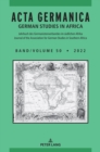 Acta Germanica : German Studies in Africa - eBook