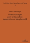 Untersuchungen zum Urslavischen: Appendix zur Morphematik - eBook