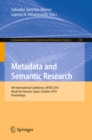Metadata and Semantic Research : 4th International Conference, MTSR 2010, Alcala de Henares, Spain, October 2010, Proceedings - eBook