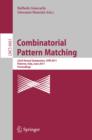 Combinatorial Pattern Matching : 22nd Annual Symposium, CPM 2011, Palermo, Italy, June 27-29, 2011, Proceedings - eBook