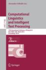 Computational Linguistics and Intelligent Text Processing : 13th International Conference, CICLing 2012, New Delhi, India, March 11-17, 2012, Proceedings, Part II - Book
