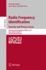 Radio Frequency Identification: Security and Privacy Issues : Security and Privacy Issues  9th International Workshop, RFIDsec 2013, Graz, Austria, July 9-11, 2013, Revised Selected Papers - eBook