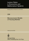 Microeconomic Models of Housing Markets - eBook