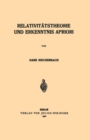 Relativitatstheorie und Erkenntnis Apriori - eBook