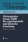 Chirurgisches Forum 2000 fur experimentelle und klinische Forschung : 117. Kongre der Deutschen Gesellschaft fur Chirurgie Berlin, 02.05.-06.05.2000 - eBook
