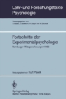 Fortschritte der Experimentalpsychologie : Hamburger Mittagsvorlesungen 1983 - eBook