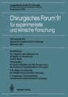 Chirurgisches Forum '91 fur experimentelle und klinische Forschung : 108. Kongre der Deutschen Gesellschaft fur Chirurgie Munchen, 16.-20. April 1991 - eBook