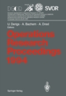 Operations Research Proceedings 1994 : Selected Papers of the International Conference on Operations Research, Berlin, August 30 - September 2, 1994 - eBook