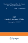 Der Smekal-Raman-Effekt : Erganzungsband 1931-1937 - eBook