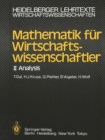 Mathematik fur Wirtschaftswissenschaftler : II Analysis - eBook