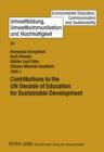 Contributions to the UN Decade of Education for Sustainable Development - eBook