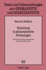 Einleitung in philosophische Vorlesungen : Uebersetzt und mit einer Vorbemerkung versehen von Heiko Uecker - eBook