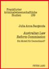 Australian Law Reform Commission : Ein Modell fuer Deutschland? - eBook
