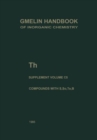 Th Thorium : Compounds with S, Se, Te and B - Book