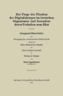 Zur Frage der Fixation der Digitaliskorper im tierischen Organismus und besonders deren Verhalten zum Blut - eBook