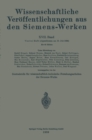 Wissenschaftliche Veroffentlichungen aus den Siemens-Werken : XVII. Band. Viertes Heft - eBook