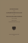 Instruktionen fur die Alphabetischen Kataloge der Preuszischen Bibliotheken vom 10. Mai 1899 - eBook
