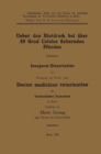 Ueber den Blutdruck bei uber 39 Grad Celsius fiebernden Pferden : Inaugural-Dissertation zur Erlangung der Wurde eines Doctor medicinae veterinariae der Tierarztlichen Hochschule zu Berlin - eBook