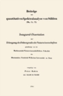 Beitrage zur quantitativen Spektralanalyse von Stahlen (Mo, Cr, Ti) : Inaugural-Dissertation - eBook