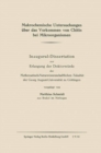 Makrochemische Untersuchungen uber das Vorkommen von Chitin bei Mikroorganismen : Inaugural-Dissertation zur Erlangung der Doktorwurde der Mathematisch-Naturwissenschaftlichen Fakultat der Georg Augus - eBook