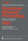 Operations Research Proceedings 1982 - eBook