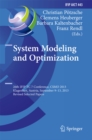 System Modeling and Optimization : 26th IFIP TC 7 Conference, CSMO 2013, Klagenfurt, Austria, September 9-13, 2013, Revised Selected Papers - eBook