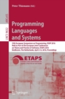 Programming Languages and Systems : 25th European Symposium on Programming, ESOP 2016, Held as Part of the European Joint Conferences on Theory and Practice of Software, ETAPS 2016, Eindhoven, The Net - Book