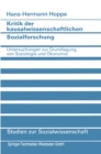 Kritik der kausalwissenschaftlichen Sozialforschung : Untersuchungen zur Grundlegung von Soziologie und Okonomie - eBook